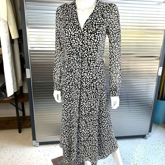 Michael Kors Leopard Print Georgette Shirtdress NwT XXS - Picture 3 of 16